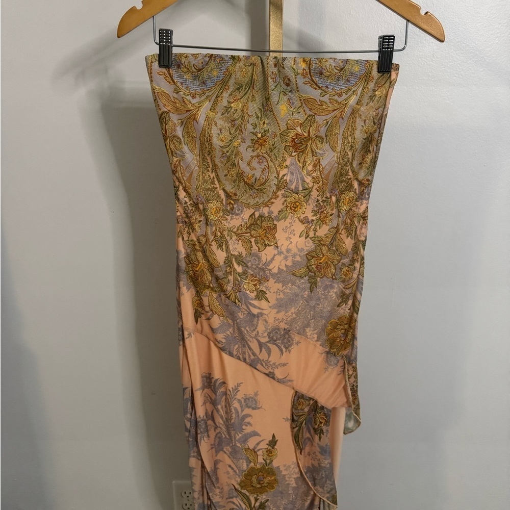 Paisley Dress in Peach and Olive - Picture 4 of 6